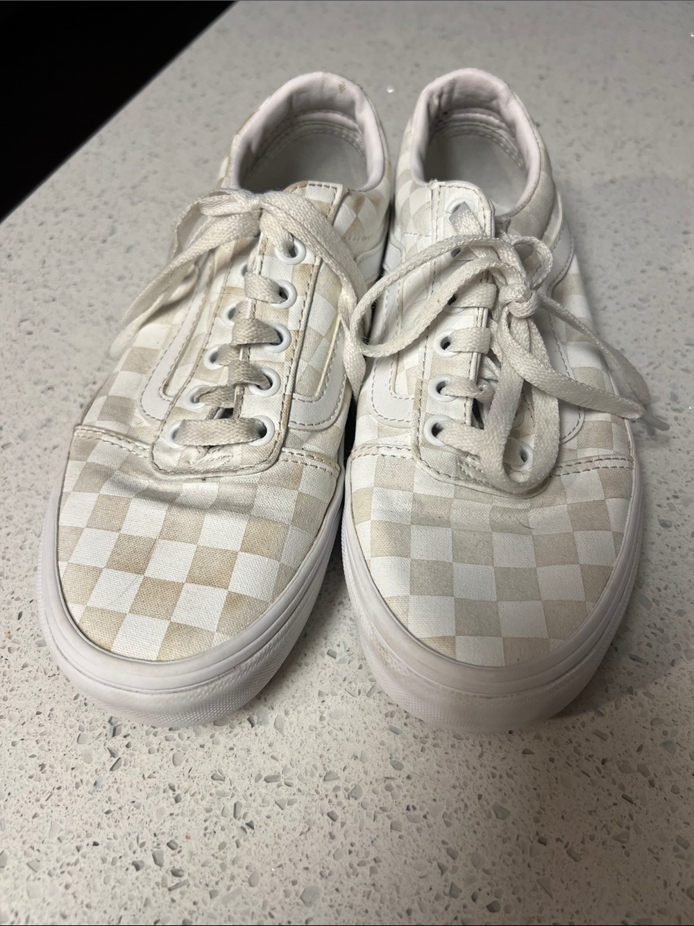 Vans Classic Checkerboard Low-Top Sneakers - White/Cream